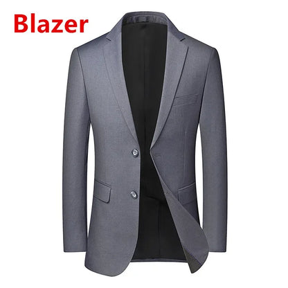 Terno masculino de cor sólida, alta qualidade, moda 2025, banquete, casamento, tendência, padrinho, solteiro, 3/2/1
