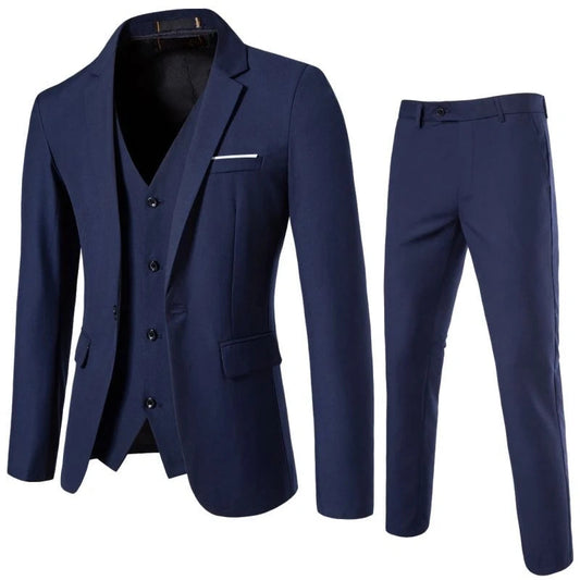 Ternos masculinos elegantes, 3 peças, 2 conjuntos de blazers, jaquetas, coletes, calças, luxo, clássico, 2025, casacos formais, trajes coreanos