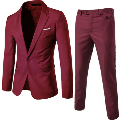 Ternos masculinos elegantes, 3 peças, 2 conjuntos de blazers, jaquetas, coletes, calças, luxo, clássico, 2025, casacos formais, trajes coreanos