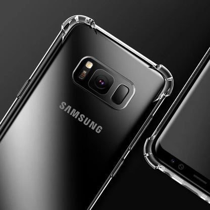 Capa de silicone de luxo para Samsung Galaxy S25 S24 S20 FE S10 S9 S8 Plus S10E Note 8 9 10 Lite, capa transparente macia e à prova de choque
