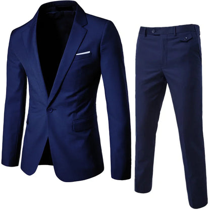 Ternos masculinos elegantes, 3 peças, 2 conjuntos de blazers, jaquetas, coletes, calças, luxo, clássico, 2025, casacos formais, trajes coreanos