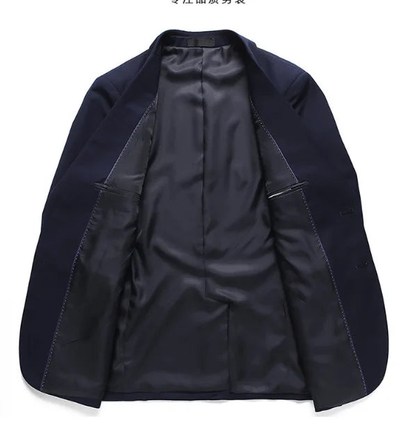 Terno masculino de cor sólida, alta qualidade, moda 2025, banquete, casamento, tendência, padrinho, solteiro, 3/2/1