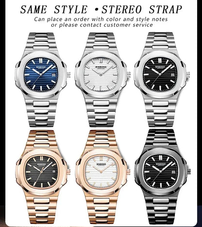 Novo relógio de pulso casual masculino de luxo, relógio automático de quartzo, moderno e moderno, relógio de pulso masculino