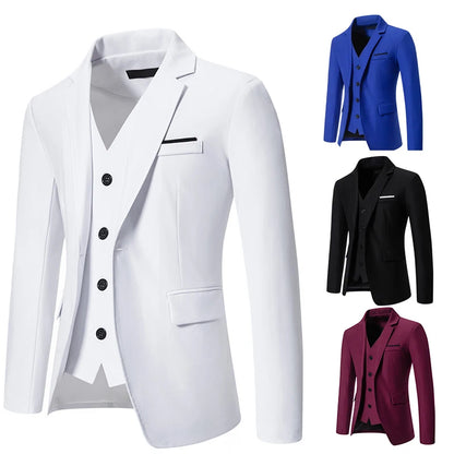 Blazer Men's masculino fashion cavalheiro cor sólida confortável cor de negócios casamento casual banquete terno fino