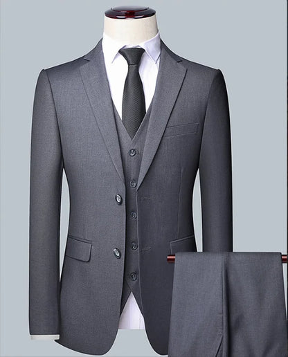 Terno masculino de cor sólida, alta qualidade, moda 2025, banquete, casamento, tendência, padrinho, solteiro, 3/2/1