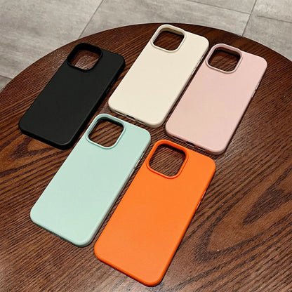 Capa de celular luxuosa de couro com linhas de lichia e silicone para iPhone 16, 15, 14, 13, 12, 11 Pro Max, X, XS, XR Max Plus, macia e à prova de choque, capa completa