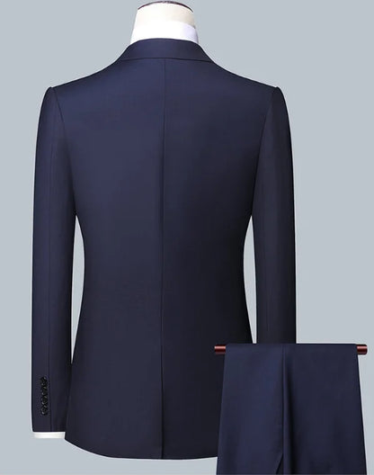 Terno masculino de cor sólida, alta qualidade, moda 2025, banquete, casamento, tendência, padrinho, solteiro, 3/2/1