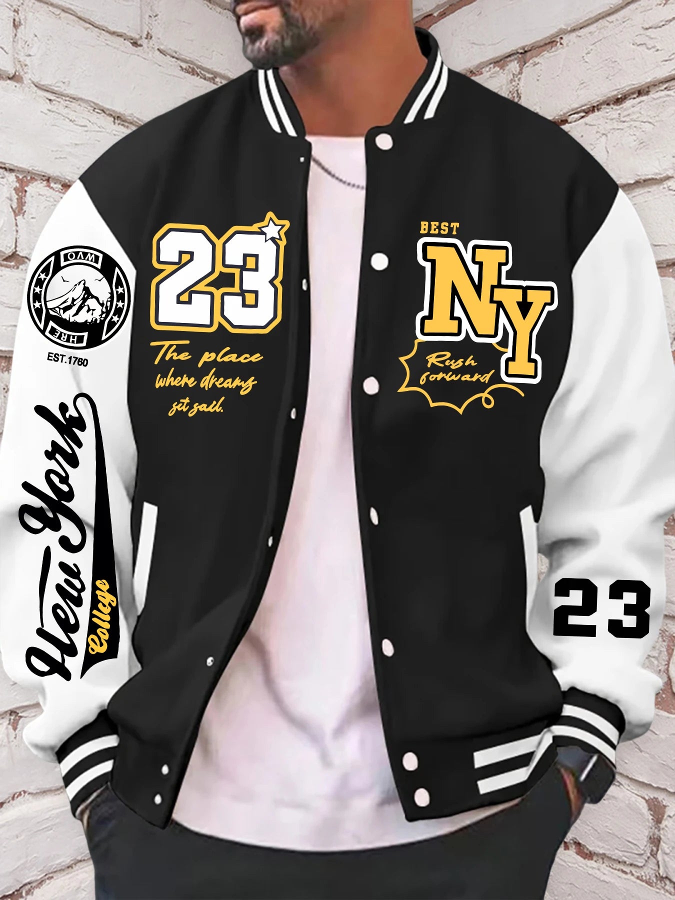O lugar onde os sonhadores conseguiram uniforme de beisebol, moletom com capuz número da sorte 23, forro de pele, jaqueta americana masculina, primavera/outono, tops