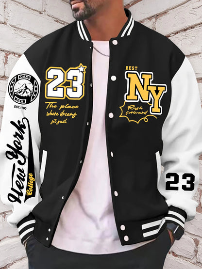 O lugar onde os sonhadores conseguiram uniforme de beisebol, moletom com capuz número da sorte 23, forro de pele, jaqueta americana masculina, primavera/outono, tops