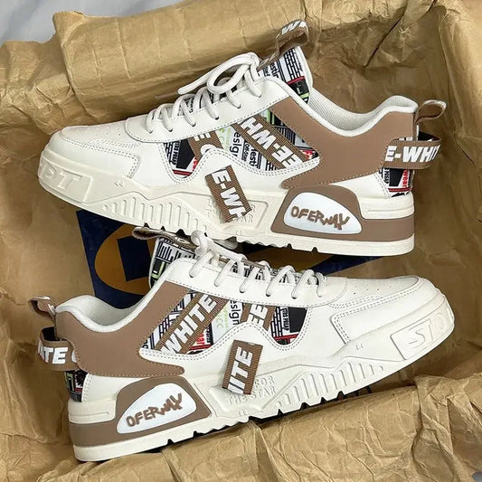 Tênis de couro da moda casual, novos sapatos masculinos para skate, calçados esportivos para corrida ao ar livre, caminhada, tênis, plataforma, calçados de luxo
