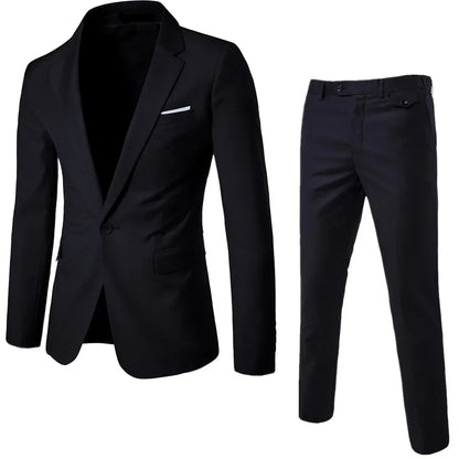 Ternos masculinos elegantes, 3 peças, 2 conjuntos de blazers, jaquetas, coletes, calças, luxo, clássico, 2025, casacos formais, trajes coreanos