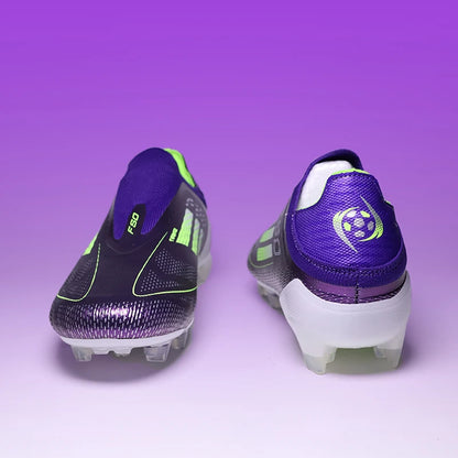 Chuteiras de futebol masculinas QQ-F50 Pro sem cadarço TF/FG para treinamento, tênis de futebol antiderrapantes para gramado juvenil, tamanho 35-45