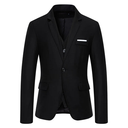 Blazer Men's masculino fashion cavalheiro cor sólida confortável cor de negócios casamento casual banquete terno fino