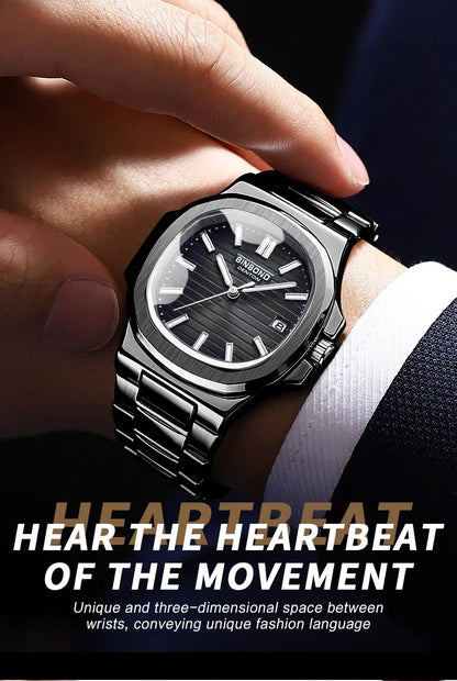 Novo relógio de pulso casual masculino de luxo, relógio automático de quartzo, moderno e moderno, relógio de pulso masculino