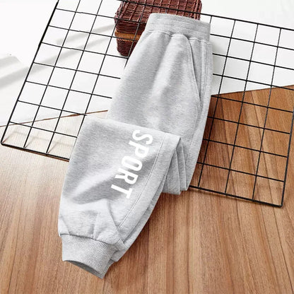 Calça de moletom infantil de basquete com número para meninos, primavera/outono, calças compridas esportivas para corrida