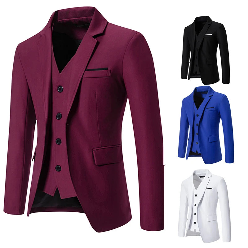 Blazer Men's masculino fashion cavalheiro cor sólida confortável cor de negócios casamento casual banquete terno fino