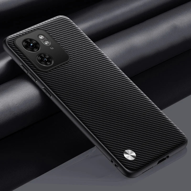 Capa de couro PU de luxo para Motorola Moto Edge 40 Neo, capa traseira de silicone fosco, proteção para celular Motorola Edge 40 5G
