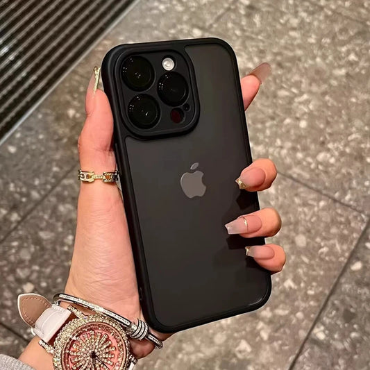 Capa de armadura luxuosa fosca à prova de choque para iPhone 16 15 14 13 12 11 Pro Max Plus 16Pro 15Pro ProMax, capas anti-impressão digital