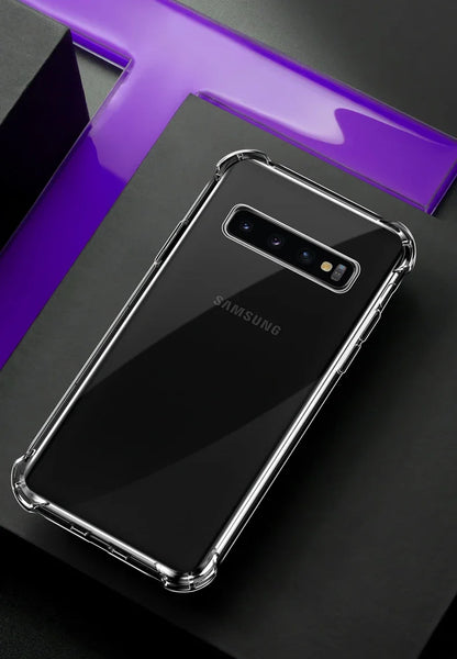 Capa de silicone de luxo para Samsung Galaxy S25 S24 S20 FE S10 S9 S8 Plus S10E Note 8 9 10 Lite, capa transparente macia e à prova de choque