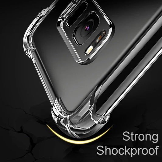 Capa de silicone de luxo para Samsung Galaxy S25 S24 S20 FE S10 S9 S8 Plus S10E Note 8 9 10 Lite, capa transparente macia e à prova de choque