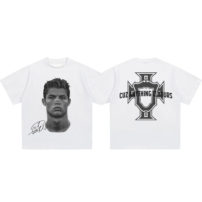 Leo Messi Vintage Print Sports Casual Short Sleeve T-shirt Men's and Women's American  Tops