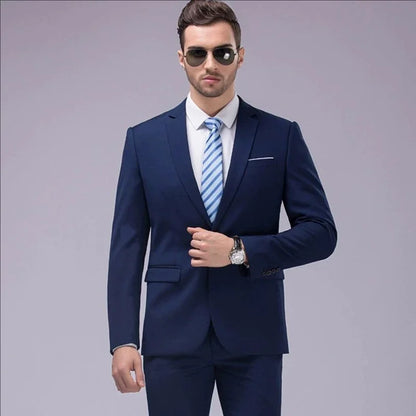 Ternos masculinos elegantes, 3 peças, 2 conjuntos de blazers, jaquetas, coletes, calças, luxo, clássico, 2025, casacos formais, trajes coreanos