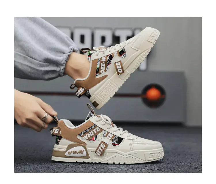 Tênis de couro da moda casual, novos sapatos masculinos para skate, calçados esportivos para corrida ao ar livre, caminhada, tênis, plataforma, calçados de luxo