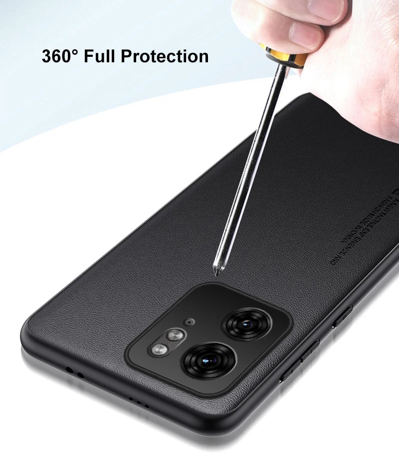 Capa de couro PU de luxo para Motorola Moto Edge 40 Neo, capa traseira de silicone fosco, proteção para celular Motorola Edge 40 5G