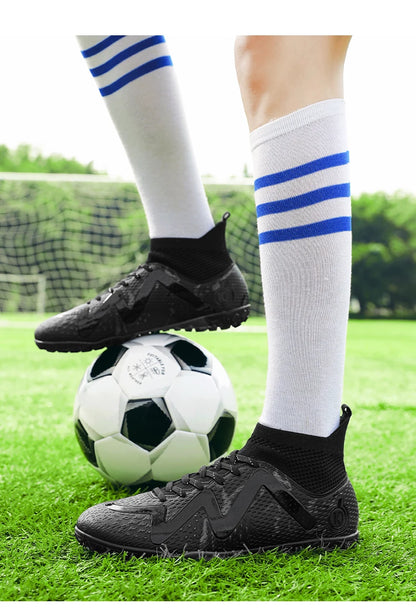 Chuteiras de futebol masculinas 2024, tamanho grande, ultraleves, tênis para meninos, antiderrapantes, chuteiras de futebol AG/TF, botas de cano curto unissex