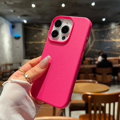 Capa de celular luxuosa de couro com linhas de lichia e silicone para iPhone 16, 15, 14, 13, 12, 11 Pro Max, X, XS, XR Max Plus, macia e à prova de choque, capa completa