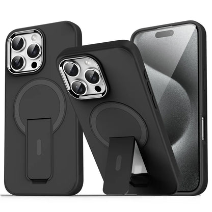 Capa de celular magnética dobrável Magsafe de luxo para iPhone 16, 15, 14 Plus, 13, 12, 11 Pro Max, capa traseira translúcida fosca