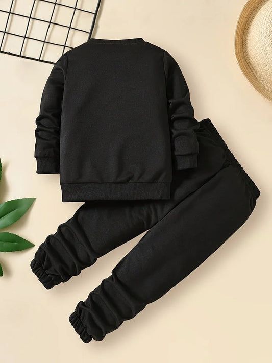 Conjunto de roupas infantis de outono para meninos e meninas, moletom com estampa Spider, blusa e calça, 2 peças, terno de manga comprida, agasalho