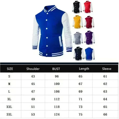 Jaqueta de beisebol masculina Manfinity EMRG com estampa simples e manga comprida para uso diário, jaqueta masculina, roupas masculinas, jaquetas para homens