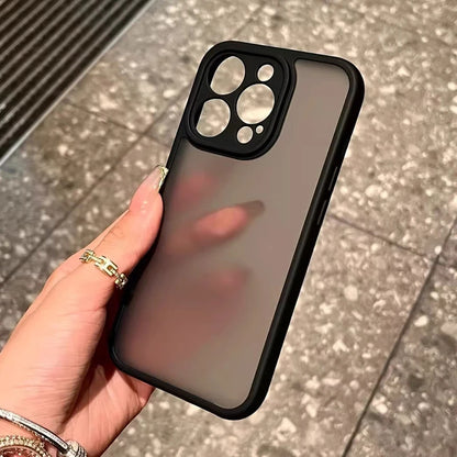 Capa de armadura luxuosa fosca à prova de choque para iPhone 16 15 14 13 12 11 Pro Max Plus 16Pro 15Pro ProMax, capas anti-impressão digital