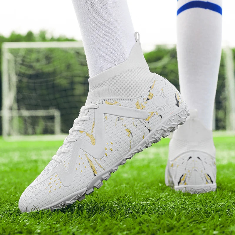 Chuteiras de futebol masculinas 2024, tamanho grande, ultraleves, tênis para meninos, antiderrapantes, chuteiras de futebol AG/TF, botas de cano curto unissex