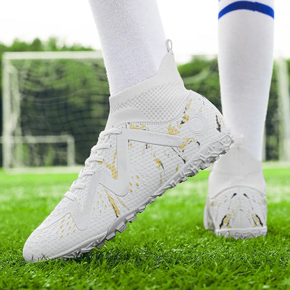 Chuteiras de futebol masculinas 2024, tamanho grande, ultraleves, tênis para meninos, antiderrapantes, chuteiras de futebol AG/TF, botas de cano curto unissex