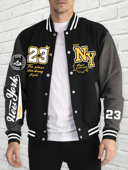 O lugar onde os sonhadores conseguiram uniforme de beisebol, moletom com capuz número da sorte 23, forro de pele, jaqueta americana masculina, primavera/outono, tops