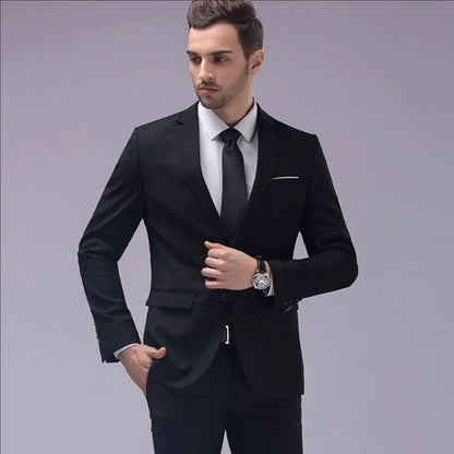 Ternos masculinos elegantes, 3 peças, 2 conjuntos de blazers, jaquetas, coletes, calças, luxo, clássico, 2025, casacos formais, trajes coreanos