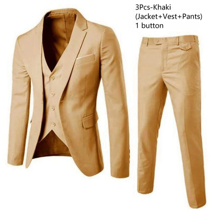 Ternos masculinos elegantes, 3 peças, 2 conjuntos de blazers, jaquetas, coletes, calças, luxo, clássico, 2025, casacos formais, trajes coreanos
