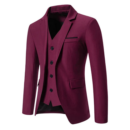 Blazer Men's masculino fashion cavalheiro cor sólida confortável cor de negócios casamento casual banquete terno fino