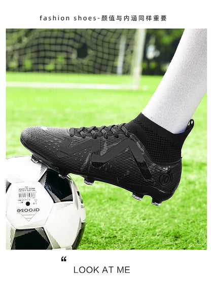 Chuteiras de futebol masculinas 2024, tamanho grande, ultraleves, tênis para meninos, antiderrapantes, chuteiras de futebol AG/TF, botas de cano curto unissex