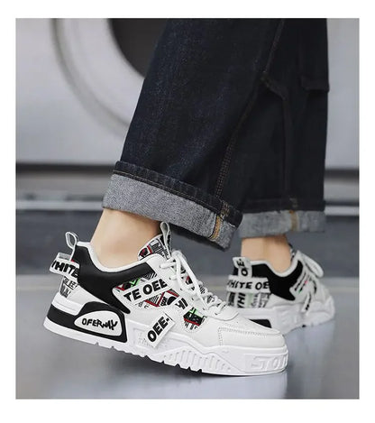 Tênis de couro da moda casual, novos sapatos masculinos para skate, calçados esportivos para corrida ao ar livre, caminhada, tênis, plataforma, calçados de luxo