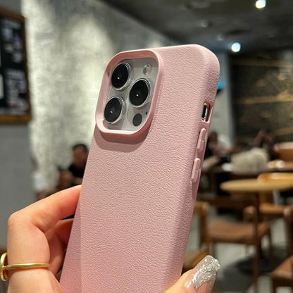 Capa de celular luxuosa de couro com linhas de lichia e silicone para iPhone 16, 15, 14, 13, 12, 11 Pro Max, X, XS, XR Max Plus, macia e à prova de choque, capa completa