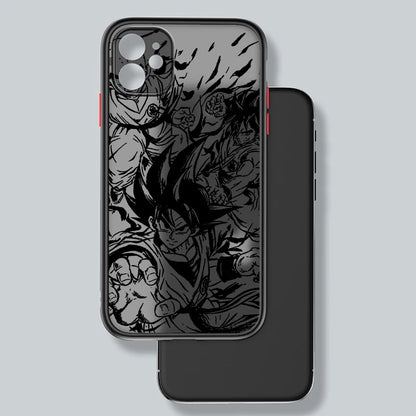 Capa de celular luxuosa D-Dragon Ball Goku fosca translúcida para Apple iPhone 15 14 13 12 11 XS XR X 8 7 SE Pro Max Plus Mini Funda