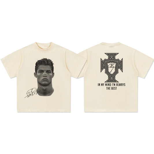 Leo Messi Vintage Print Sports Casual Short Sleeve T-shirt Men's and Women's American  Tops