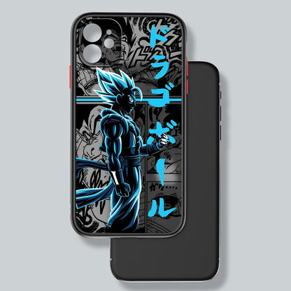 Capa de celular luxuosa D-Dragon Ball Goku fosca translúcida para Apple iPhone 15 14 13 12 11 XS XR X 8 7 SE Pro Max Plus Mini Funda