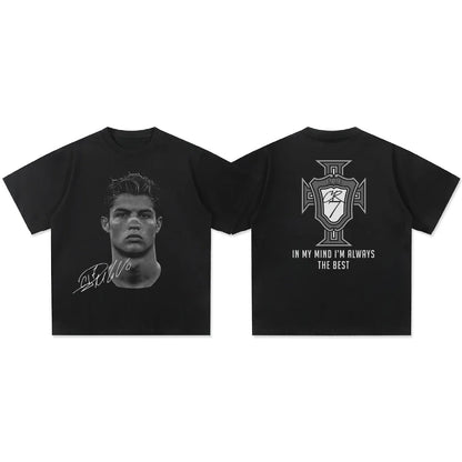 Leo Messi Vintage Print Sports Casual Short Sleeve T-shirt Men's and Women's American  Tops