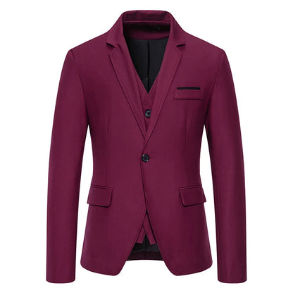 Blazer Men's masculino fashion cavalheiro cor sólida confortável cor de negócios casamento casual banquete terno fino
