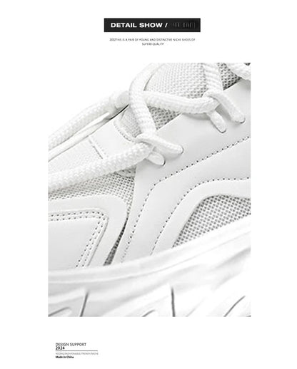 Tênis masculino casual respirável com sola grossa para corrida ao ar livre Four Seasons, novo tênis masculino com sola macia e confortável