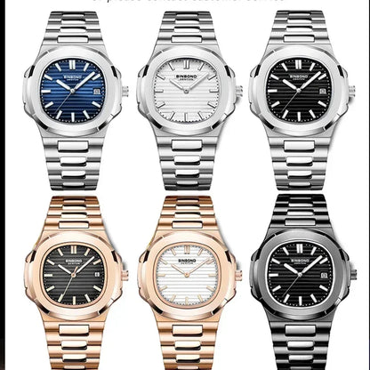 Novo relógio de pulso casual masculino de luxo, relógio automático de quartzo, moderno e moderno, relógio de pulso masculino